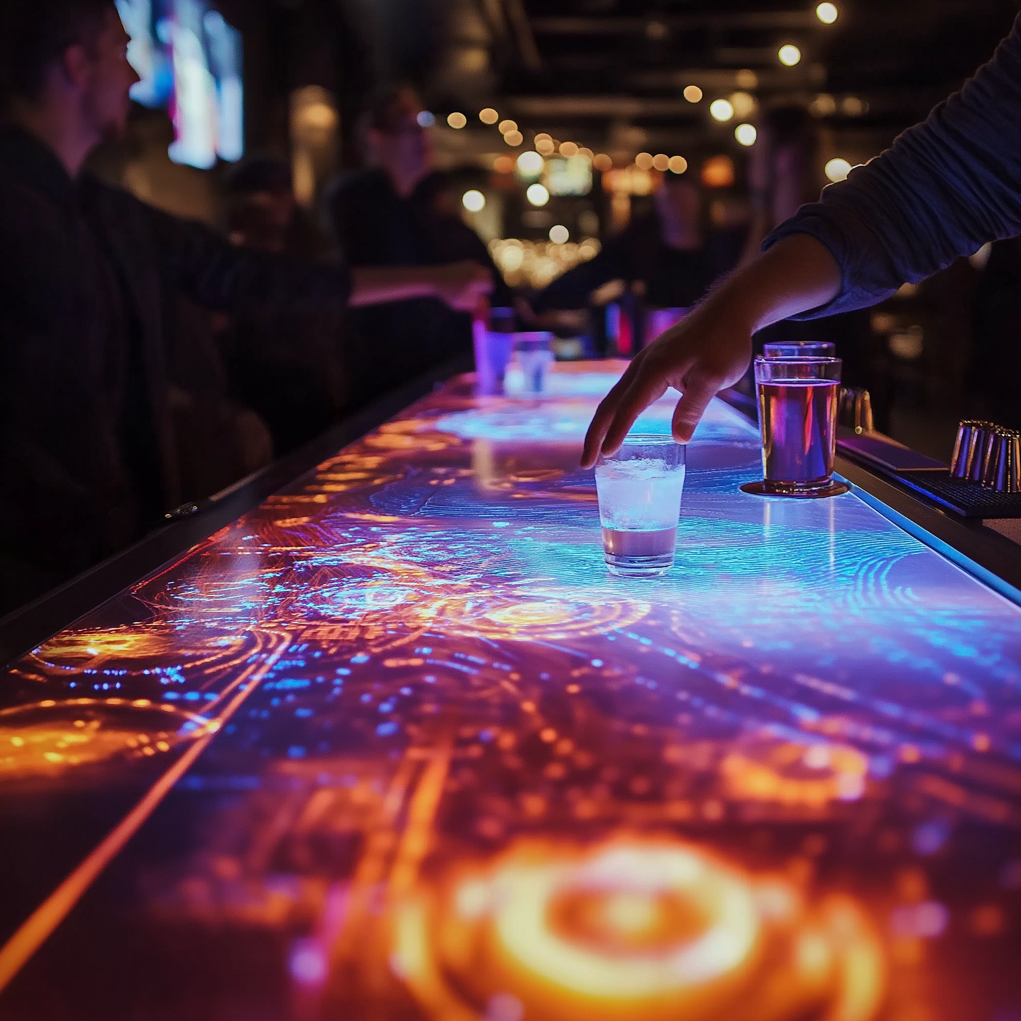 Interactive projection in a hospitality and bar setting