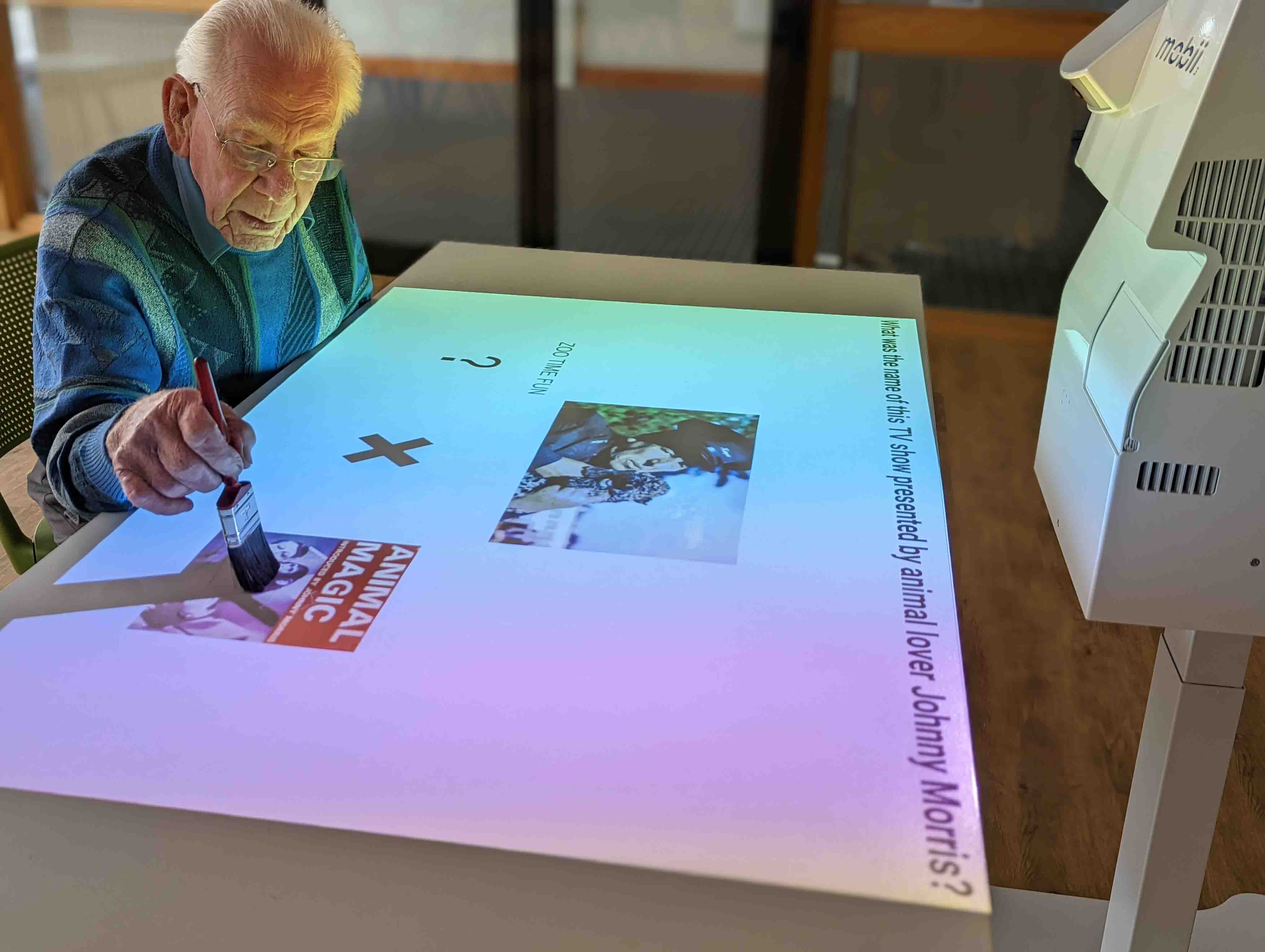 Interactive projection activity for adults with additional needs